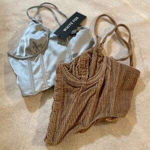 WHITE FOX - TWO BUSTIER ("GOING-OUT") TOPS (Both = $60;  Sep. Individual Prices)